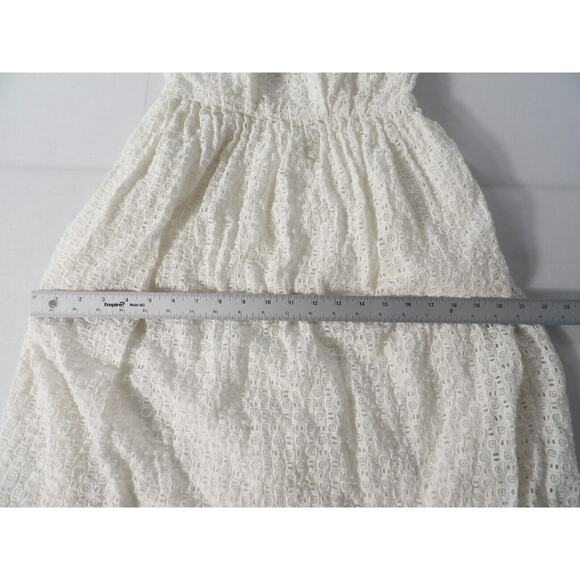 Anthropologie HD in Paris Dress 00 Mini Eyelet Halter White Cottage Core Coquett - Picture 9 of 16
